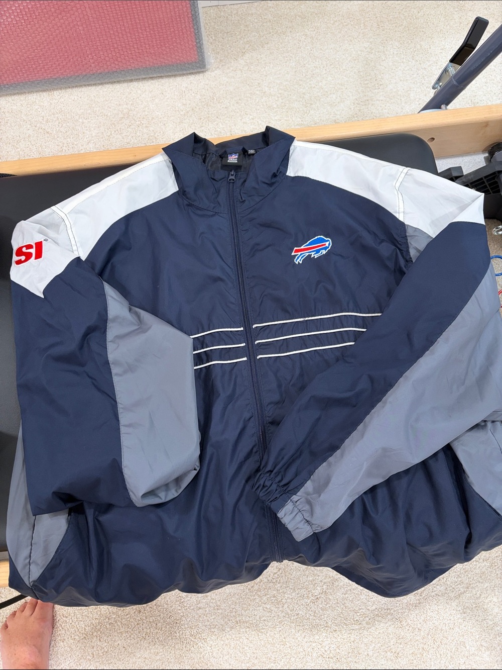 Reebok Navy and Gray Buffalo Bills Windbreaker Jacket
